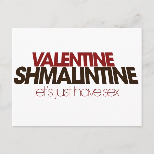 Valentine Shmalintine Feiertagspostkarte (Vorderseite)