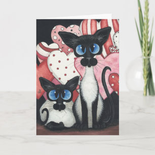 Valentine Siamese Cat - Love x's Two Feiertagskarte