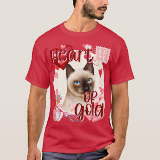 Valentine Siamese Katze Einfach Niedliche Farben i T-Shirt