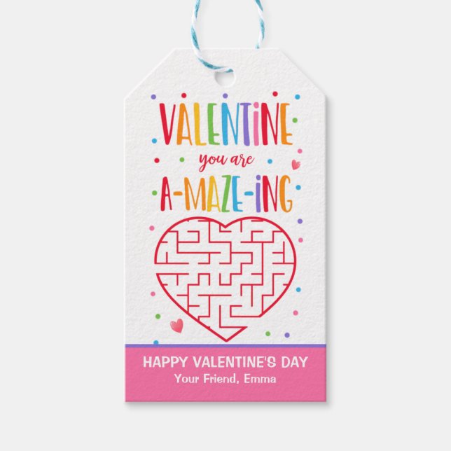Valentine Sie sind ein MAZE-ING Maze School Klasse Geschenkanhänger (Vorderseite)