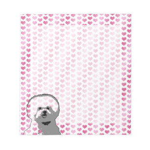 Valentine - Silhouette Bichon Frise Notizblock