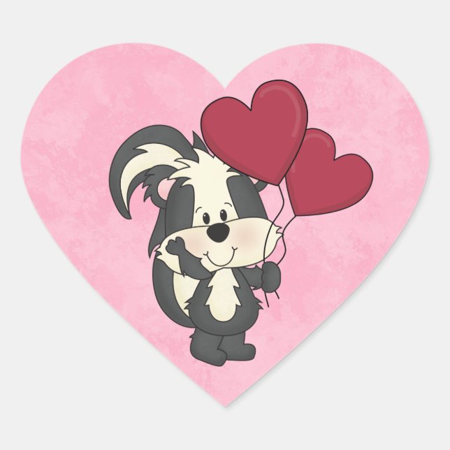 Valentine Skunk Aufkleber (Vorderseite)