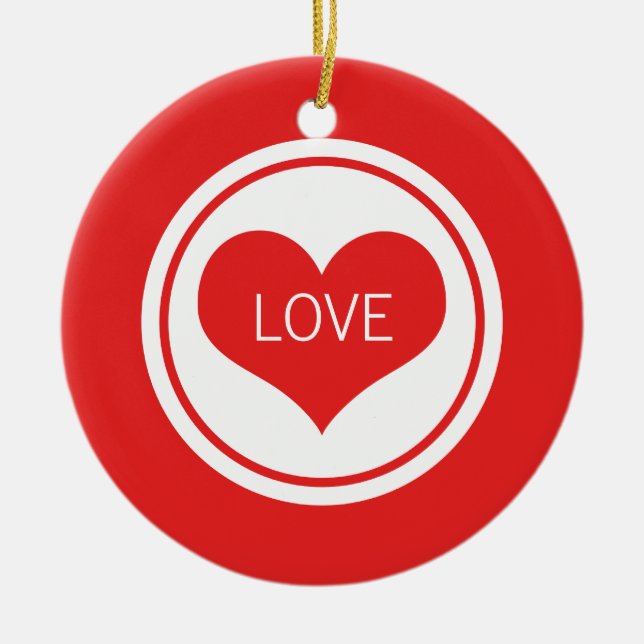 Valentine Sleek Heart Keramikornament (Vorne)