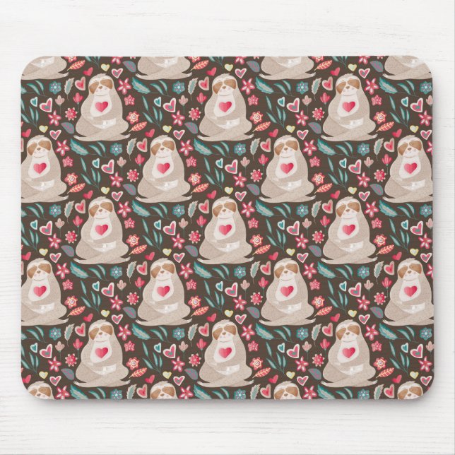 Valentine Sloth Pattern Mousepad (Vorne)
