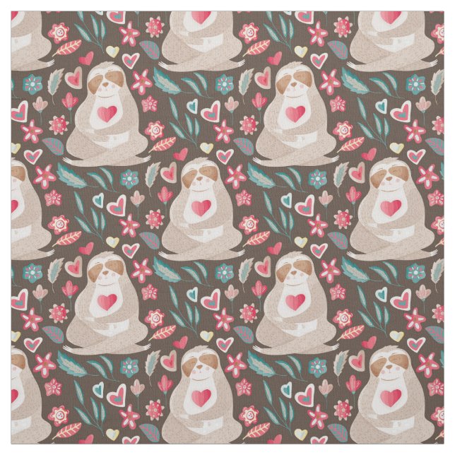 Valentine Sloth Pattern Stoff (Muster)