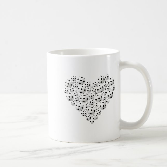 Valentine Soccer Heart Drip Srt Love Valentines Da Kaffeetasse (Rechts)