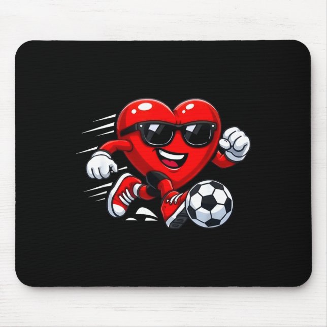 Valentine Soccer Heart Drip Srt Love Valentines Da Mousepad (Vorne)