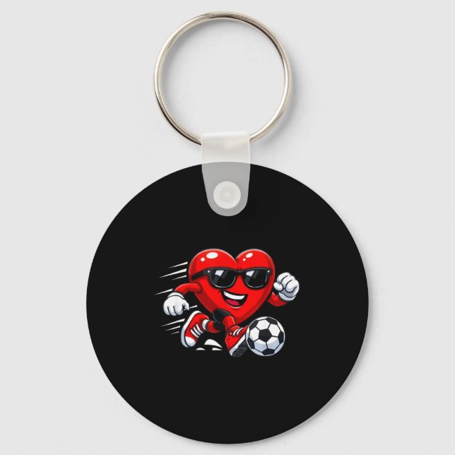 Valentine Soccer Heart Drip Srt Love Valentines Da Schlüsselanhänger (Vorderseite)