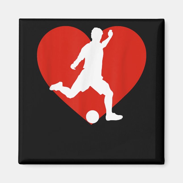 Valentine Soccer Player Valentine's Day Soccer Hea Magnet (Vorne)