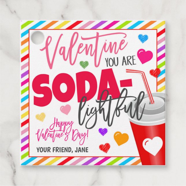 Valentine Soda-Geschenk-Tag Geschenkanhänger (Vorderseite)