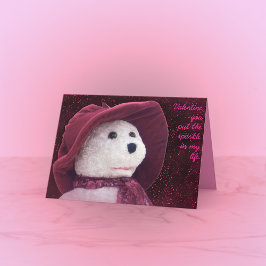 Valentine Sparkle Teddy Bear Holiday Card Feiertagskarte
