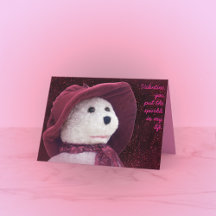 Valentine Sparkle Teddy Bear Holiday Card