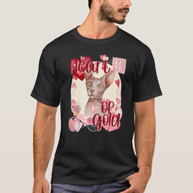 Valentine Sphynx Cat Einfach Niedliche Farben im S T-Shirt (Vorderseite)
