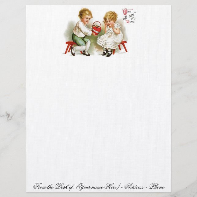 VALENTINE STATIONARY ON LINEN PAPER STOCK - GIFTS BRIEFKOPF (Vorderseite)