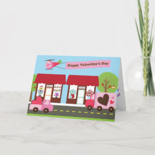 Valentine-Straßen-12x18 Gruß-Karte Feiertagskarte