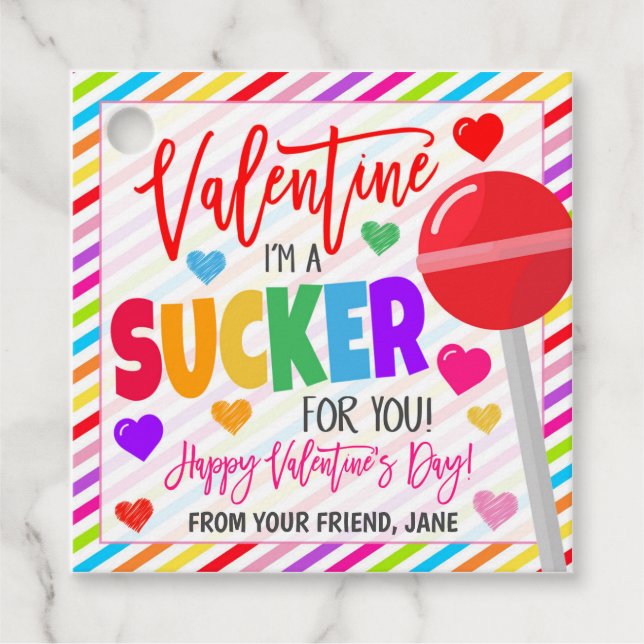 Valentine Sucker Geschenktafel Geschenkanhänger (Vorderseite)