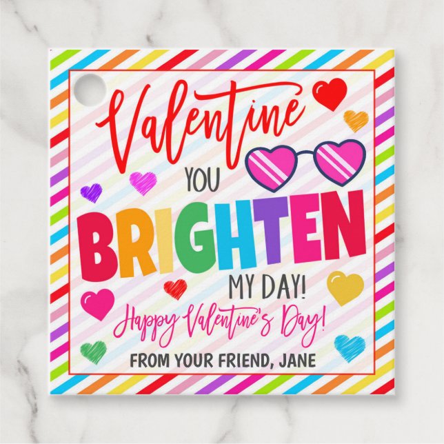 Valentine Sunglasses Geschenk Tag Geschenkanhänger (Vorderseite)