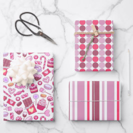 Valentine Süßigkeiten Liebe Geschenkpapier Set