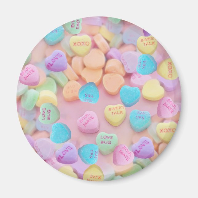 Valentine Süßwarenherzen Magnet (Vorne)