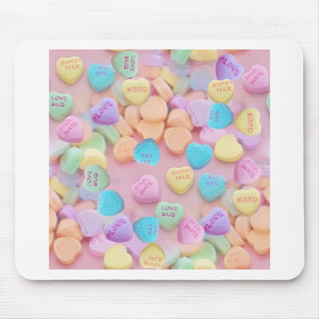 Valentine Süßwarenherzen Mousepad (Vorne)