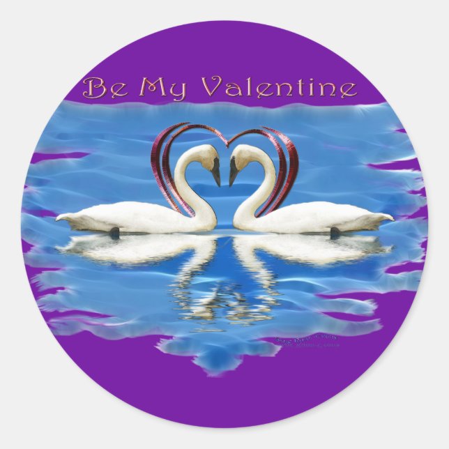 Valentine Swan Collection Runder Aufkleber (Vorderseite)