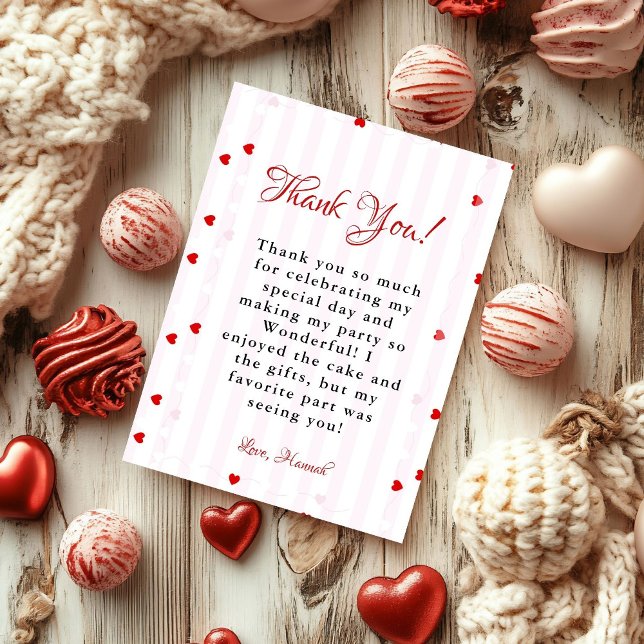 Valentine Sweatheart birthday Thank You card Einladung (Von Creator hochgeladen)