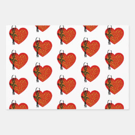 Valentine Sweeping Heavy Butterfly Flora Goldene K Geschenkpapier Set