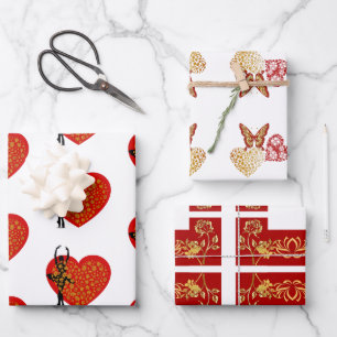 Valentine Sweeping Heavy Butterfly Flora Goldene K Geschenkpapier Set