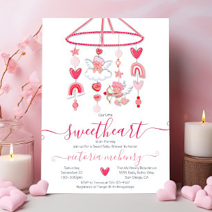 Valentine Sweetheart Mobile Baby Shower Einladung