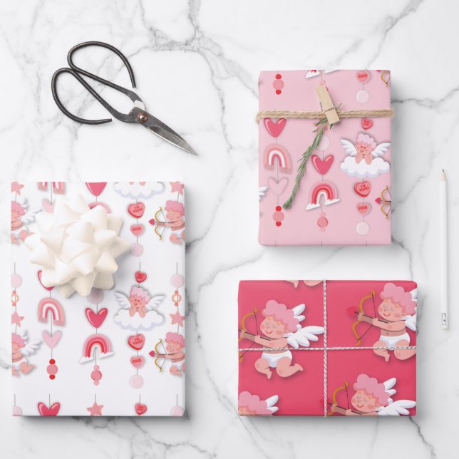 Valentine Sweetheart Mobile Baby Shower Geschenkpapier Set (Vorderseite)