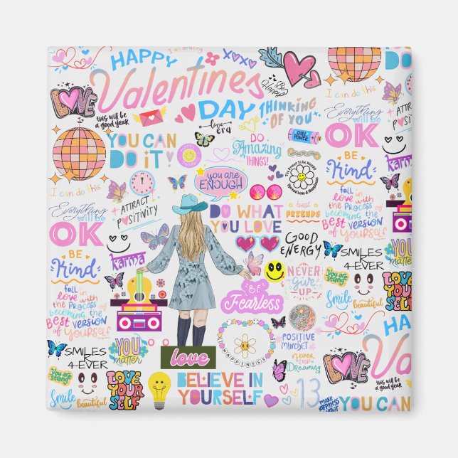 VALENTINE SWIFTIE-INSPIRIERT AFFIRMATIONS MAGNET (Vorne)