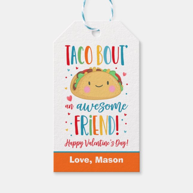Valentine Taco Bout Phantastische Freundschaftssch Geschenkanhänger (Vorderseite)