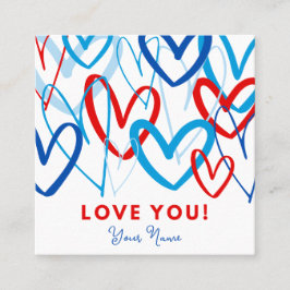 Valentine Tag Heart Scribbles