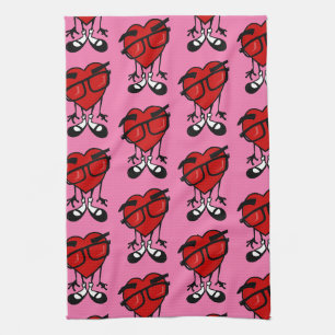 VALENTINE-TAG ROTES HERZENPINK KÜCHE DISH TOWEL GESCHIRRTUCH