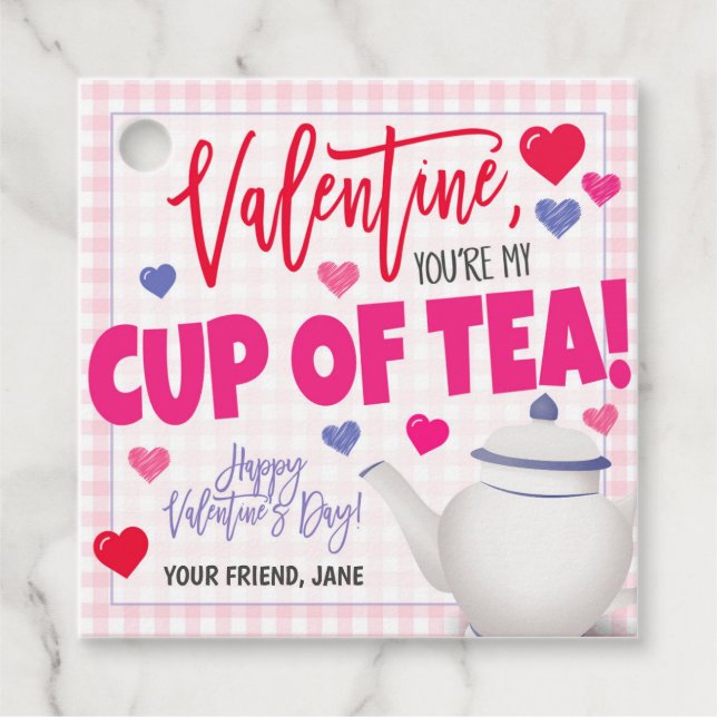 Valentine Tea Geschenk Tag Geschenkanhänger (Vorderseite)