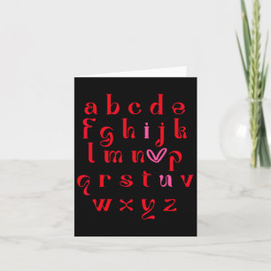 Valentine Teacher Alphabet Abc I Liebe U Hebeanlag Karte