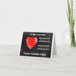 Valentine Teacher Chalkboard Card Karte