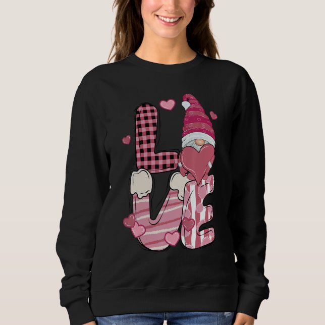 Valentine Teacher Squad Gnome Love Sweethearts Hea Sweatshirt (Vorderseite)