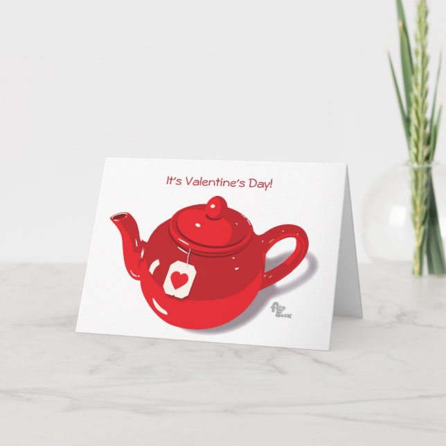 Valentine Teapot Feiertagskarte (Vorderseite)
