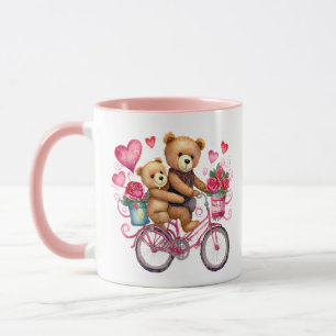 Valentine Teddy Bären auf dem Fahrrad Tasse