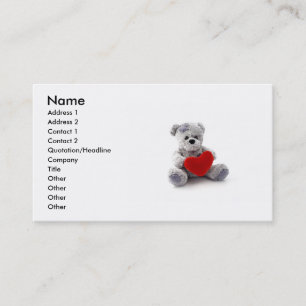 Valentine Teddy Bear Business Card Visitenkarte