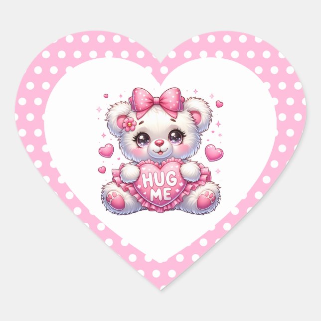 Valentine Teddy Heart Stickers (Vorderseite)