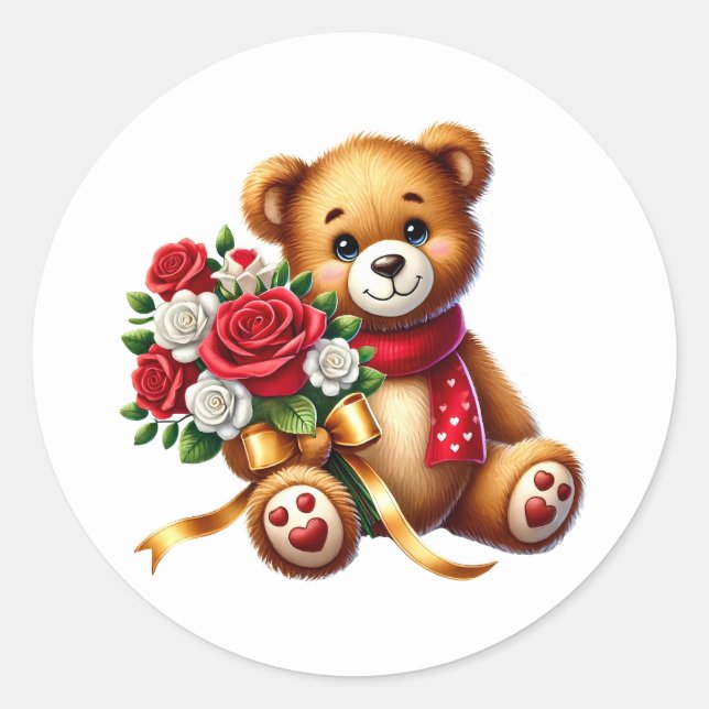 Valentine Teddy Stickers (Vorderseite)