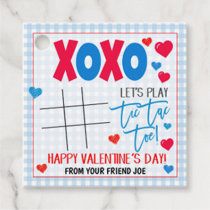 Valentine Tic Tac Toe Gift Tag Geschenkanhänger