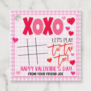 Valentine Tic Tac Toe Gift Tag Geschenkanhänger