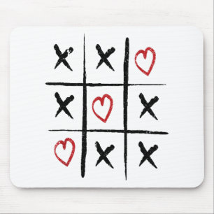 Valentine Tic Tac Toe Herztag Mousepad