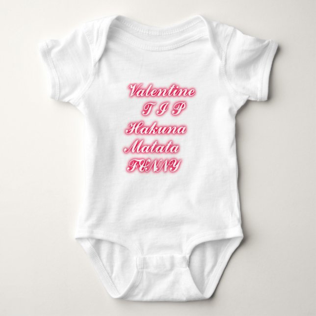 Valentine Tipp: Hakuna Matata Funny Text Art Print Baby Strampler (Vorderseite)