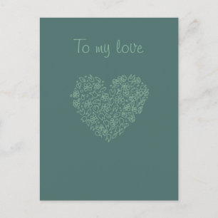 Valentine To My Love Heart Drawing Feiertagspostkarte