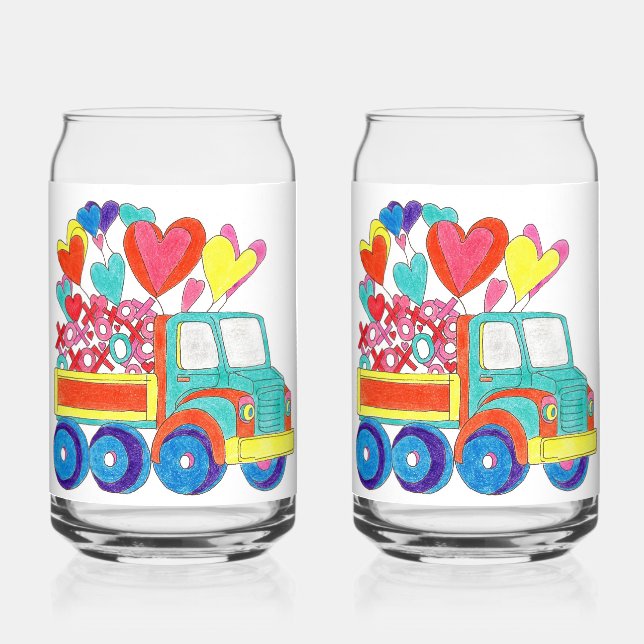 Valentine Truck Soda Glass Dosenglas (Vorderseite)