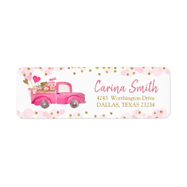 Valentine Truck Sweetheart Address Label (Vorne)